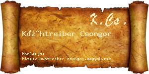 Kühtreiber Csongor névjegykártya