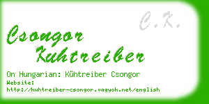 csongor kuhtreiber business card