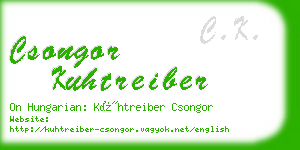 csongor kuhtreiber business card